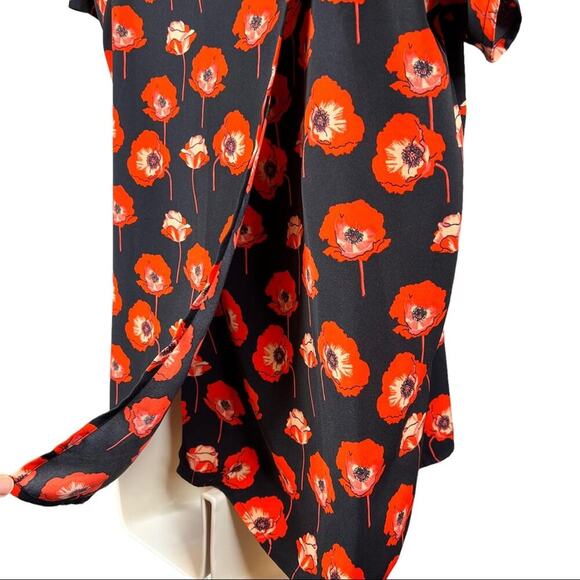 CAbi Flanders Poppy Split Back Top in Fiery Red and Black Style 3251 Size XS - Picture 6 of 9
